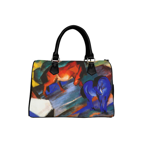 Red and Blue Horse by Franz Marc Boston Handbag (Model 1621)
