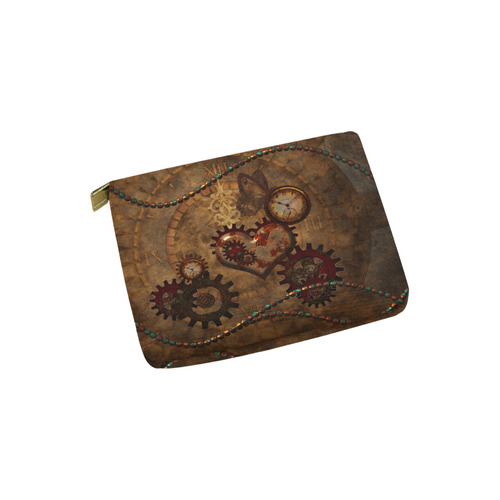 Steampunk, noble design clocks and gears Carry-All Pouch 6''x5''