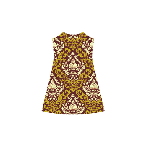 Elegant Vintage Damask Floral Pattern Alcestis Slip Dress (Model D05)