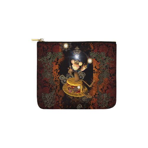 Steampunk, funny monkey Carry-All Pouch 6''x5''