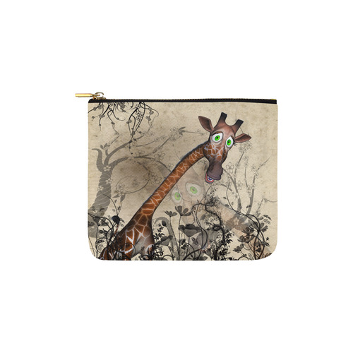 Funny, happy giraffe Carry-All Pouch 6''x5''
