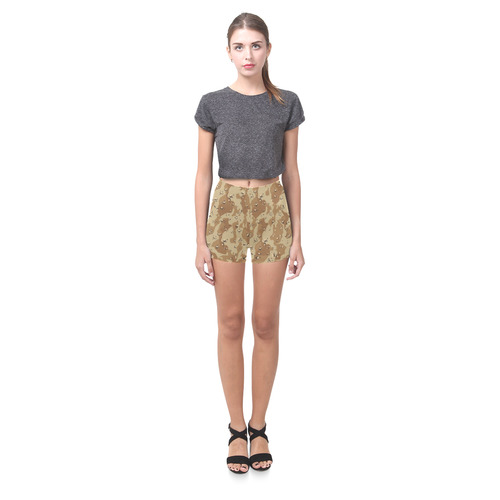 Desert Camouflage Pattern Briseis Skinny Shorts (Model L04)