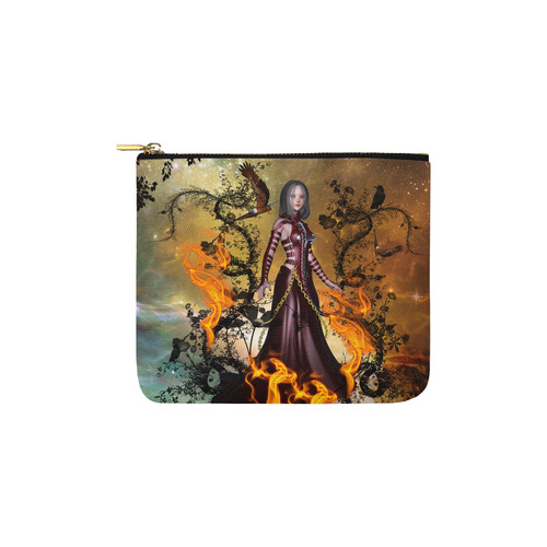 Awesome fairy with fire Carry-All Pouch 6''x5''