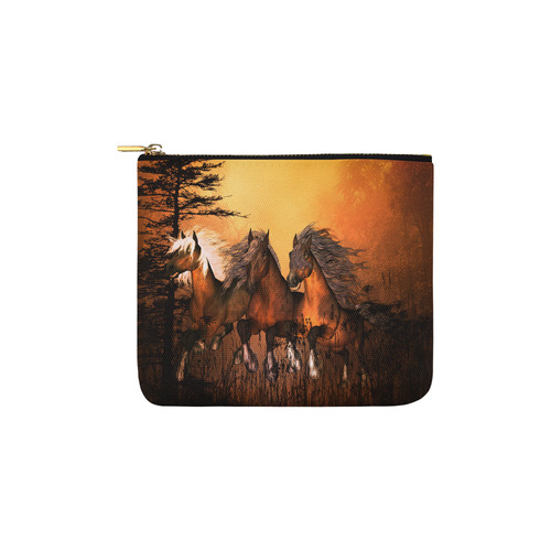 Running horses Carry-All Pouch 6''x5''
