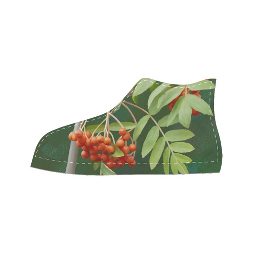 Watercolor Rowan tree - Sorbus aucuparia Women's Classic High Top Canvas Shoes (Model 017)
