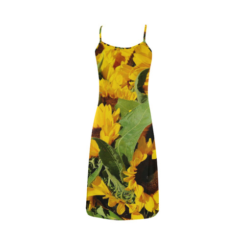 Yellow Sunflowers Alcestis Slip Dress (Model D05)