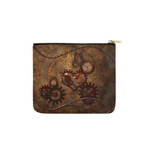 Steampunk, noble design clocks and gears Carry-All Pouch 6''x5''