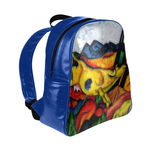 Yellow Cow by Franz Marc Multi-Pockets Backpack (Model 1636)