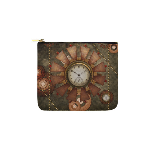 Steampunk, wonderful clocks in noble design Carry-All Pouch 6''x5''