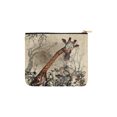 Funny, happy giraffe Carry-All Pouch 6''x5''