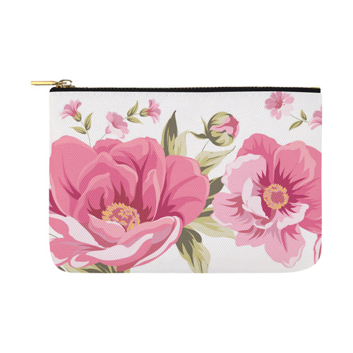 Beautiful Vintage Pink Floral Pattern Carry-All Pouch 12.5''x8.5''