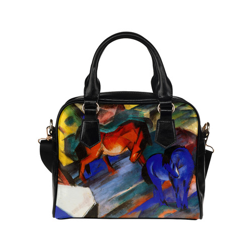 Red and Blue Horse by Franz Marc Shoulder Handbag (Model 1634)