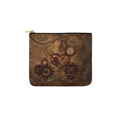 Steampunk, noble design clocks and gears Carry-All Pouch 6''x5''