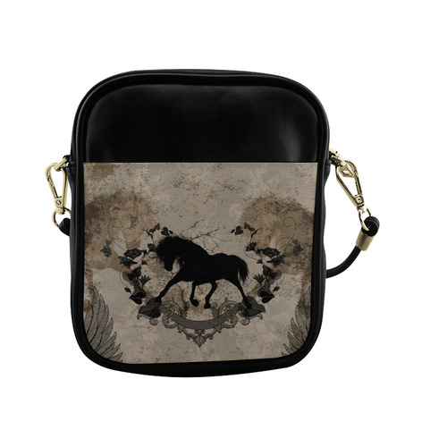 Black horse silohuette Sling Bag (Model 1627)