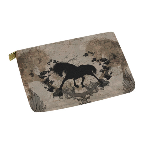 Black horse silohuette Carry-All Pouch 12.5''x8.5''