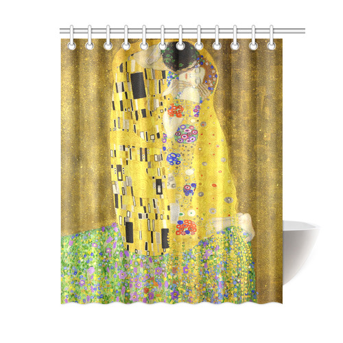 The Kiss Gustav Klimt Fine Art Shower Curtain 60"x72"