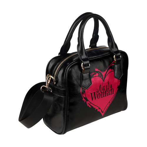 NASTY WOMAN ART HEART for powerwomen Shoulder Handbag (Model 1634)