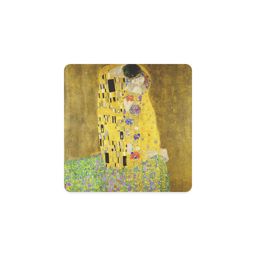 The Kiss Gustav Klimt Fine Art Square Coaster