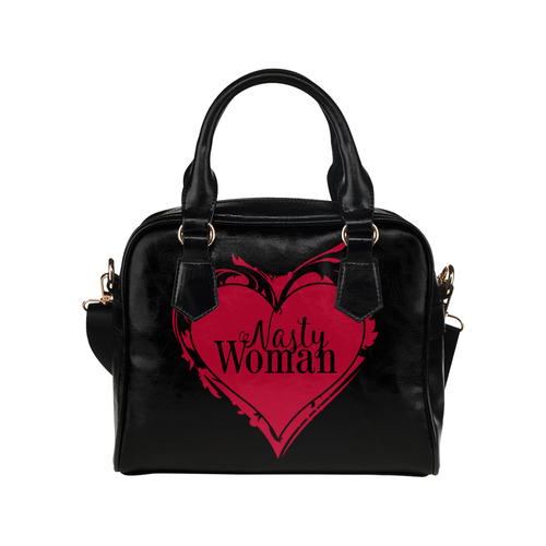 NASTY WOMAN ART HEART for powerwomen Shoulder Handbag (Model 1634)