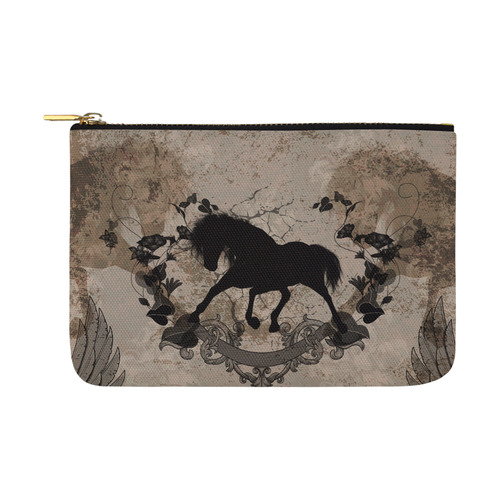 Black horse silohuette Carry-All Pouch 12.5''x8.5''