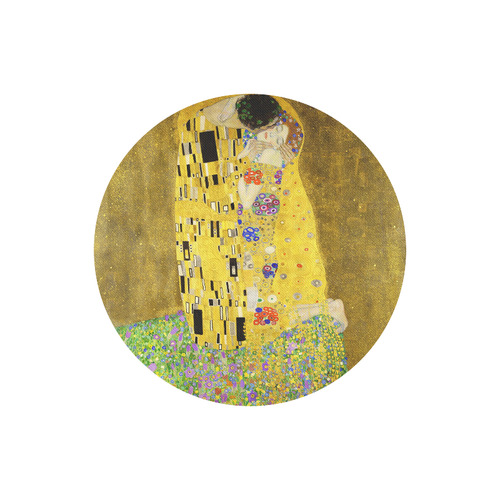 The Kiss Gustav Klimt Fine Art Round Mousepad