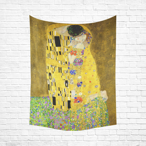 The Kiss Gustav Klimt Fine Art Cotton Linen Wall Tapestry 60"x 80"