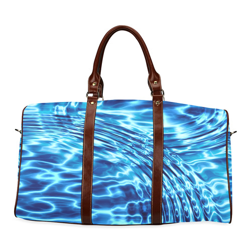 Blue Waves of Water Waterproof Travel Bag/Large (Model 1639)