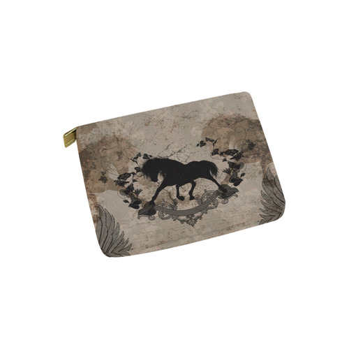 Black horse silohuette Carry-All Pouch 6''x5''