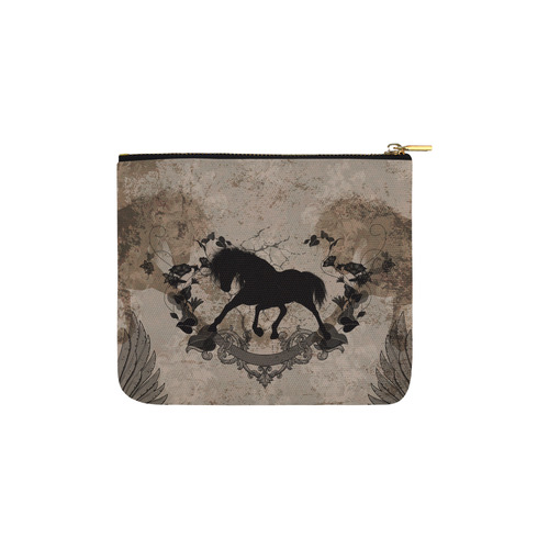 Black horse silohuette Carry-All Pouch 6''x5''