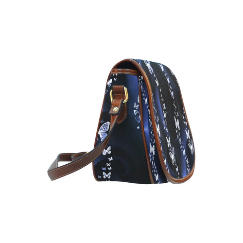 Blue Butterflies Saddle Bag/Small (Model 1649) Full Customization