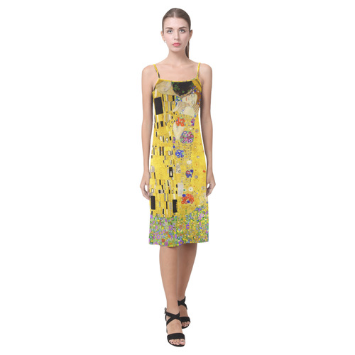 The Kiss Gustav Klimt Fine Art Alcestis Slip Dress (Model D05)