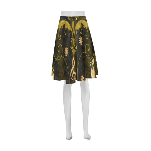 Music, clef with leaves Athena Women's Short Skirt (Model D15)