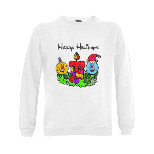 Happy Christmas Balls by Popart Lover Gildan Crewneck Sweatshirt(NEW) (Model H01)