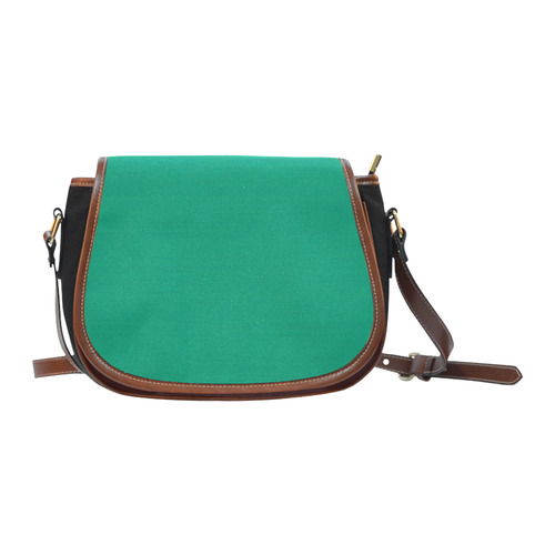 New in shop : Exclusive designers bag edition. Vintage look / Old green and black Saddle Bag/Large (Model 1649)