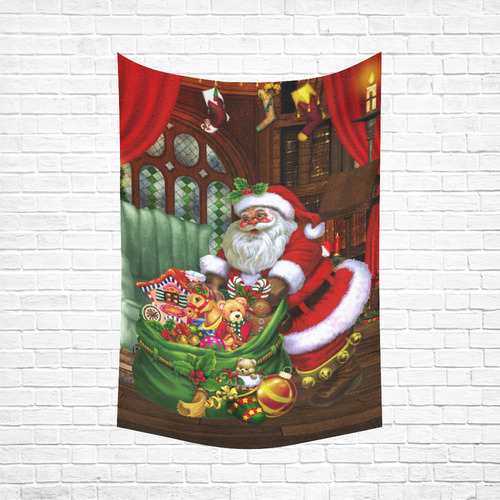 Santa Claus brings the gifts to you Cotton Linen Wall Tapestry 60"x 90"