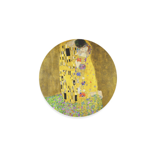 The Kiss Gustav Klimt Fine Art Round Coaster