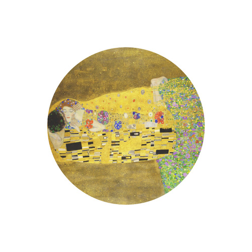 The Kiss Gustav Klimt Fine Art Round Mousepad