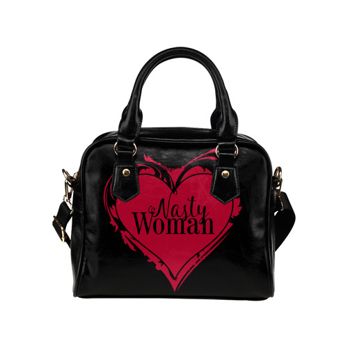 NASTY WOMAN ART HEART for powerwomen Shoulder Handbag (Model 1634)