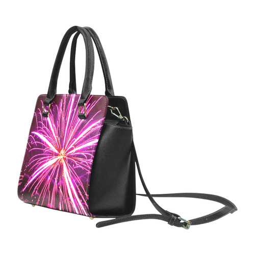 Happy New Year Fireworks Rivet Shoulder Handbag (Model 1645)