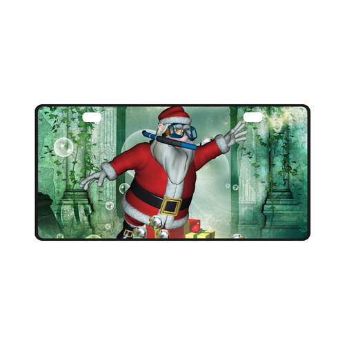 Christmas, Santa Claus underwater License Plate