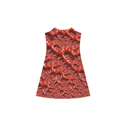 Cool Red Fractal White Lights Alcestis Slip Dress (Model D05)