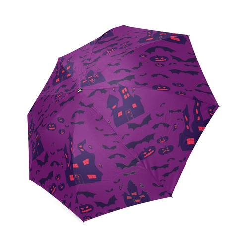 Purple Haunted Houses Foldable Umbrella (Model U01)