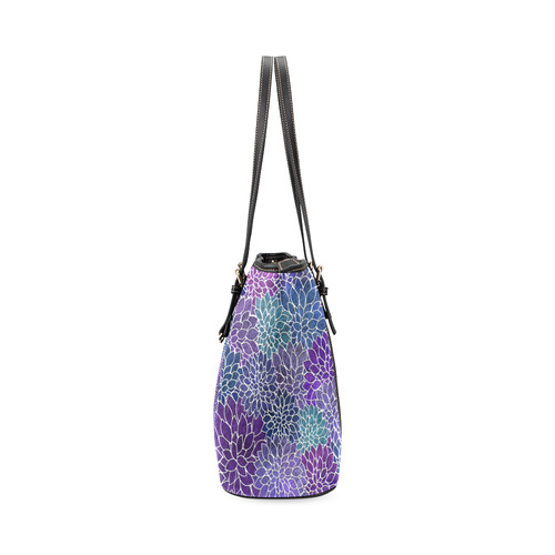 Floral Abstract-22 Leather Tote Bag/Large (Model 1640)