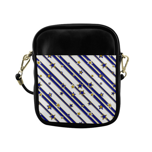 STARS & STRIPES blue gold white Sling Bag (Model 1627)