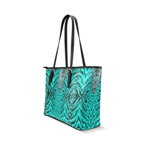 jungle fantasy 5 Leather Tote Bag/Large (Model 1640)