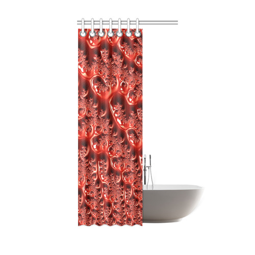 Cool Red Fractal White Lights Shower Curtain 36"x72"