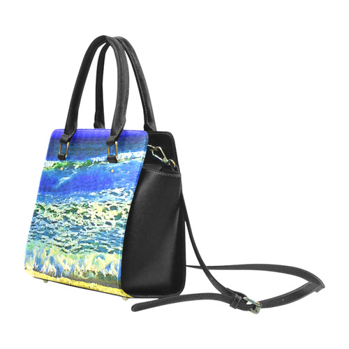 Blue Ocean Waves Classic Shoulder Handbag (Model 1653)