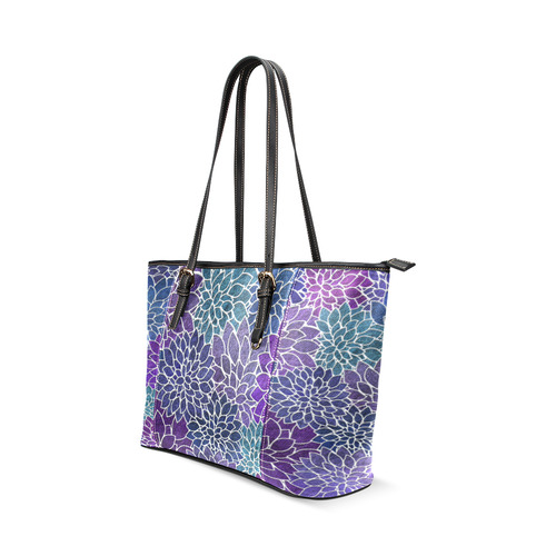 Floral Abstract-22 Leather Tote Bag/Small (Model 1640)