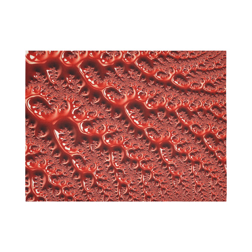 Cool Red Fractal White Lights Cotton Linen Wall Tapestry 80"x 60"