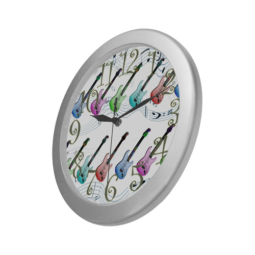 Rock & Roll Silver Color Wall Clock